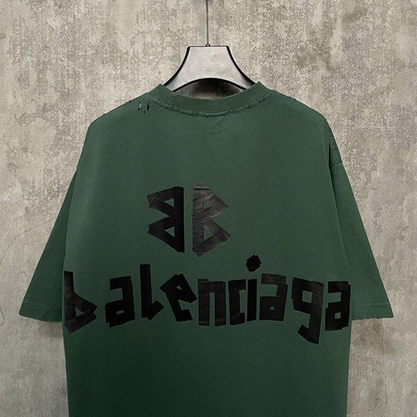 バレンシアガ Tape Type 加工ロゴ パロディコットンジャージ Tシャツ bar49245